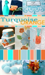 Turquoise and Orange