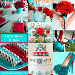 Turquoise and Red
